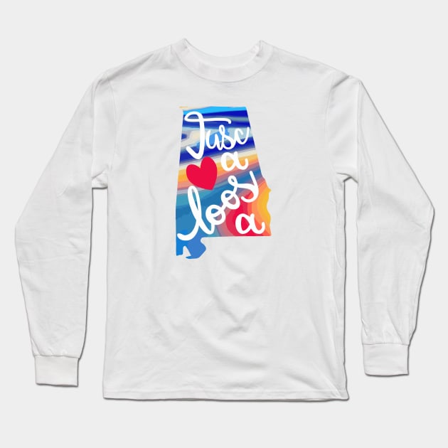 Tuscaloosa Alabama Map Colorful Rainbow Long Sleeve T-Shirt by candhdesigns